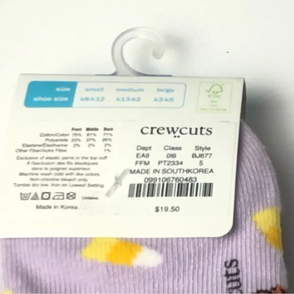 Crewcuts Girl's Fall Theme Multi- Print Socks Three Pairs Sz S NWT